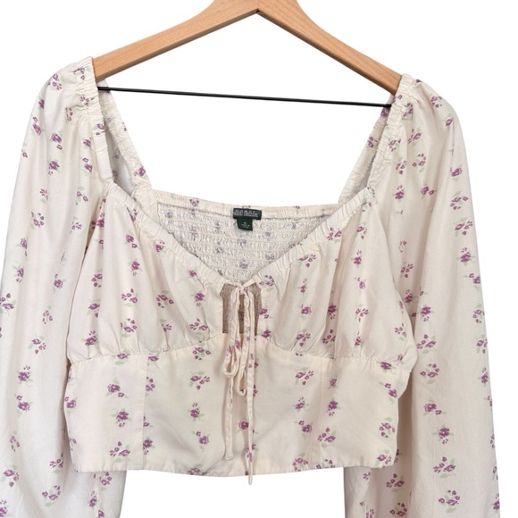 Floral Cream Top with Lavender Accents - Picture 3 of 9